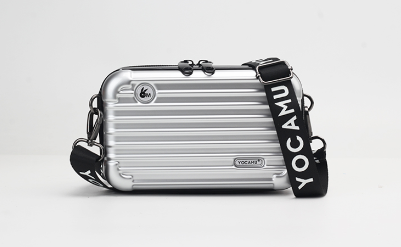 new hand holding mini suitcase small bag female small slung Women dealsniper-net Silver