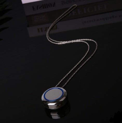 Wearable portable negative ion air purifier Necklace wear purifying pendant gift Jewelry DealSniper.net Silver blue