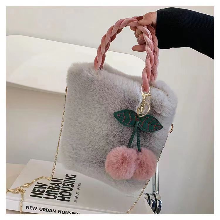 Large Capacity Plush Bag High Quality Soft Plush Bag Women DealSniper.net Light Gray