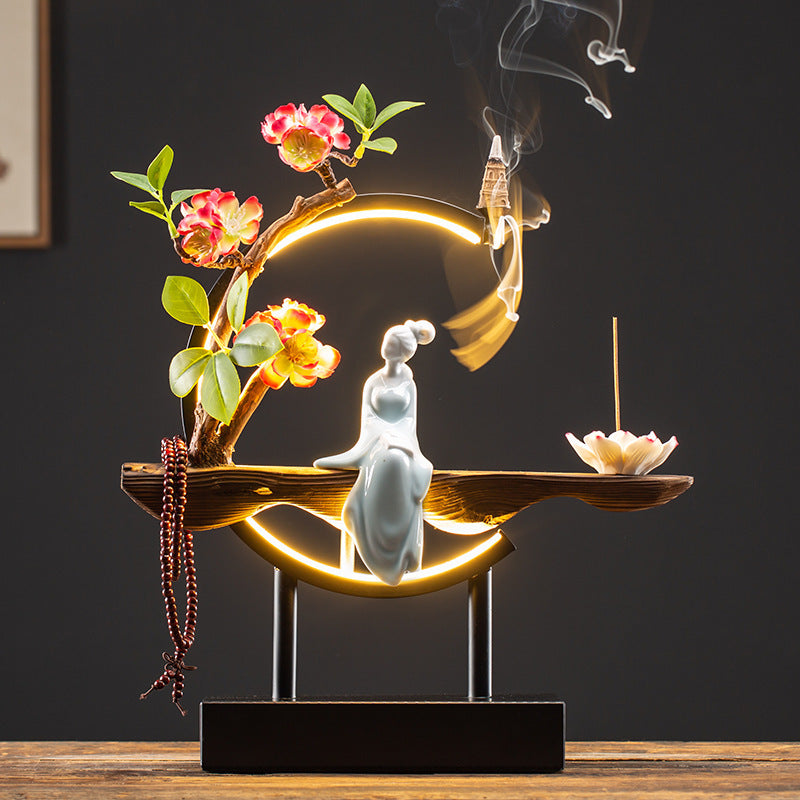 Waterfall Backflow Incense Burner Ladies Incense Stick Holder Home Decor DealSniper.net