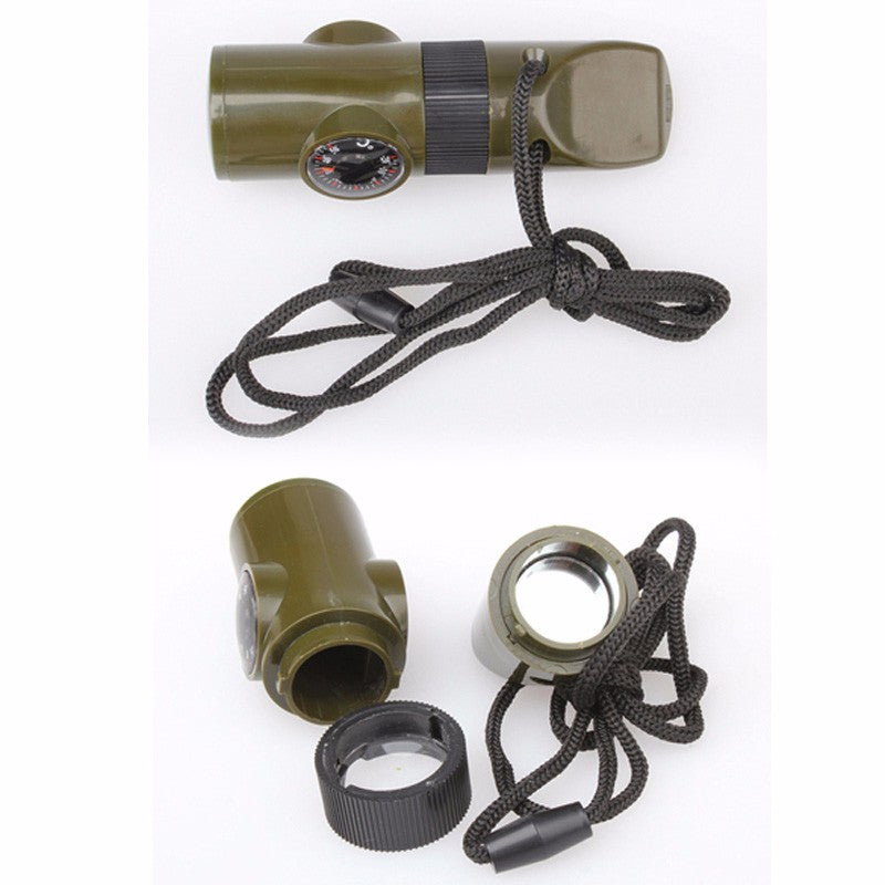 Off-the-shelf seven-in-one whistle multi-function compass survival whistle outdoor products Outdoor DealSniper.net
