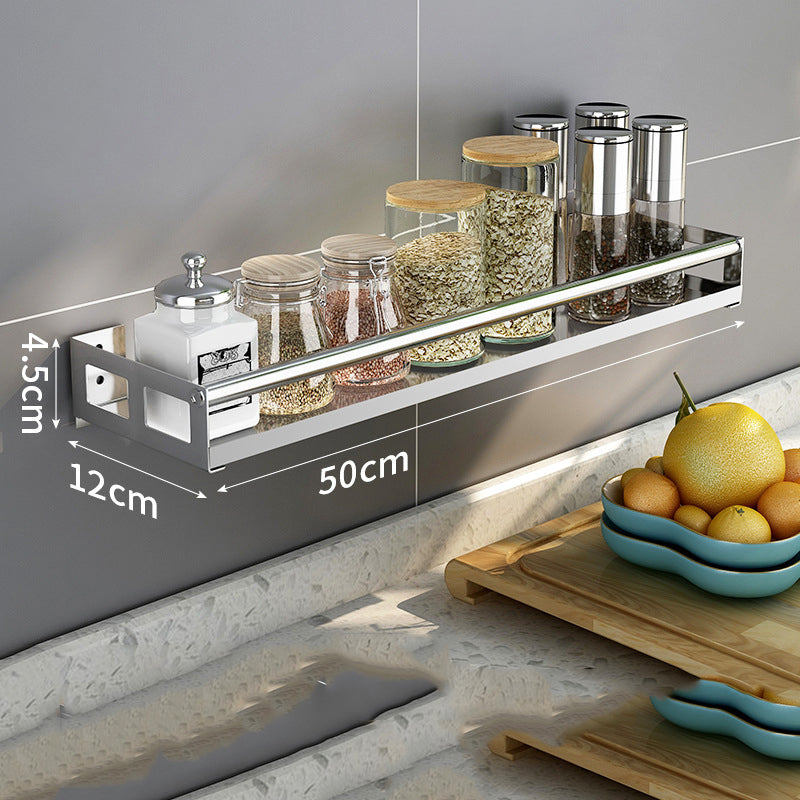 Punch-free kitchen seasoning rack Kitchen DealSniper.net 07Silver 50cm