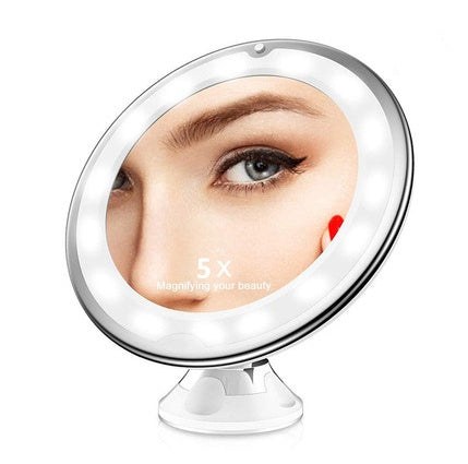 360 Swivel 10x Magnifying Bright LED Lighted Makeup Mirror Beauty DealSniper.net Style 2 5X