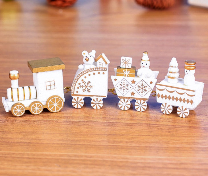 4pcs Mini Wood Train Toys Kids DealSniper.net White