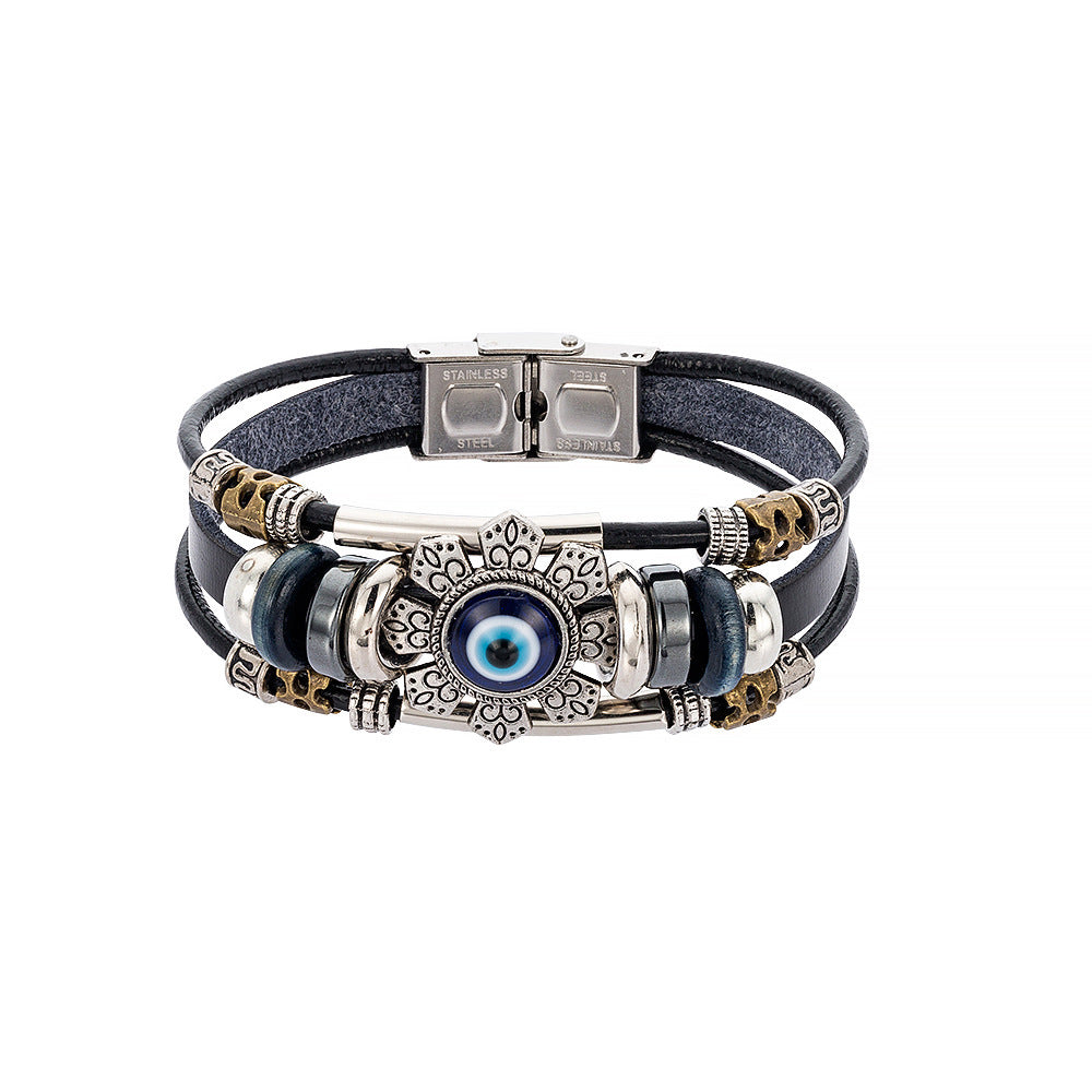 Turkish blue eye alloy accessory bracelet Jewelry DealSniper.net Black 1PC
