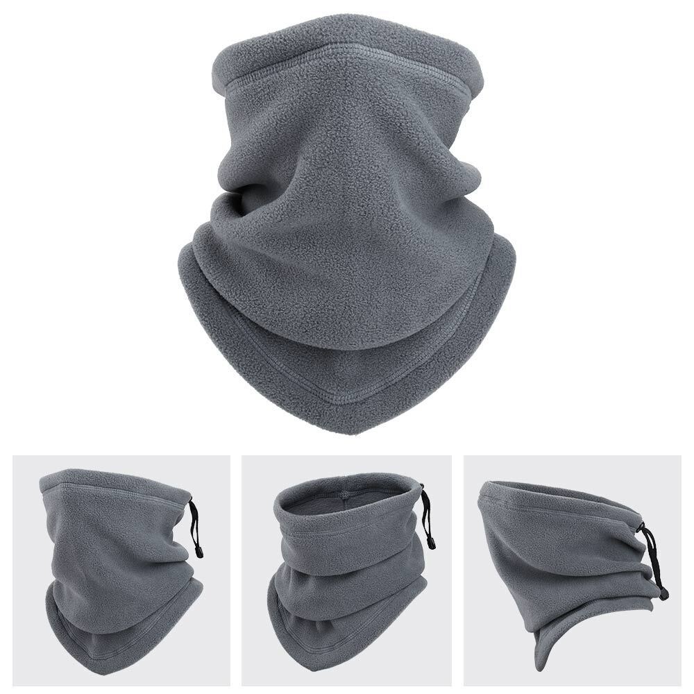 Winter Windproof Scarves Fleece Tube Scarf Mask Soft Half Face Cover SKi Snowboard Neck Warmer Gaiter Fashion Women Men Winter Fleece Face Mask Scarf Balaclava Neck Warmer Men DealSniper.net Gray