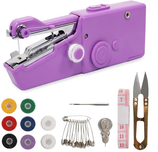 Handheld Electric Sewing Machine Set Black Hobby dealsniper-net