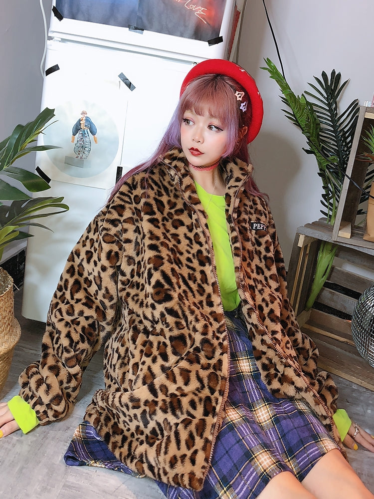 popular Korean version of the street hip hop retro leopard Women DealSniper.net
