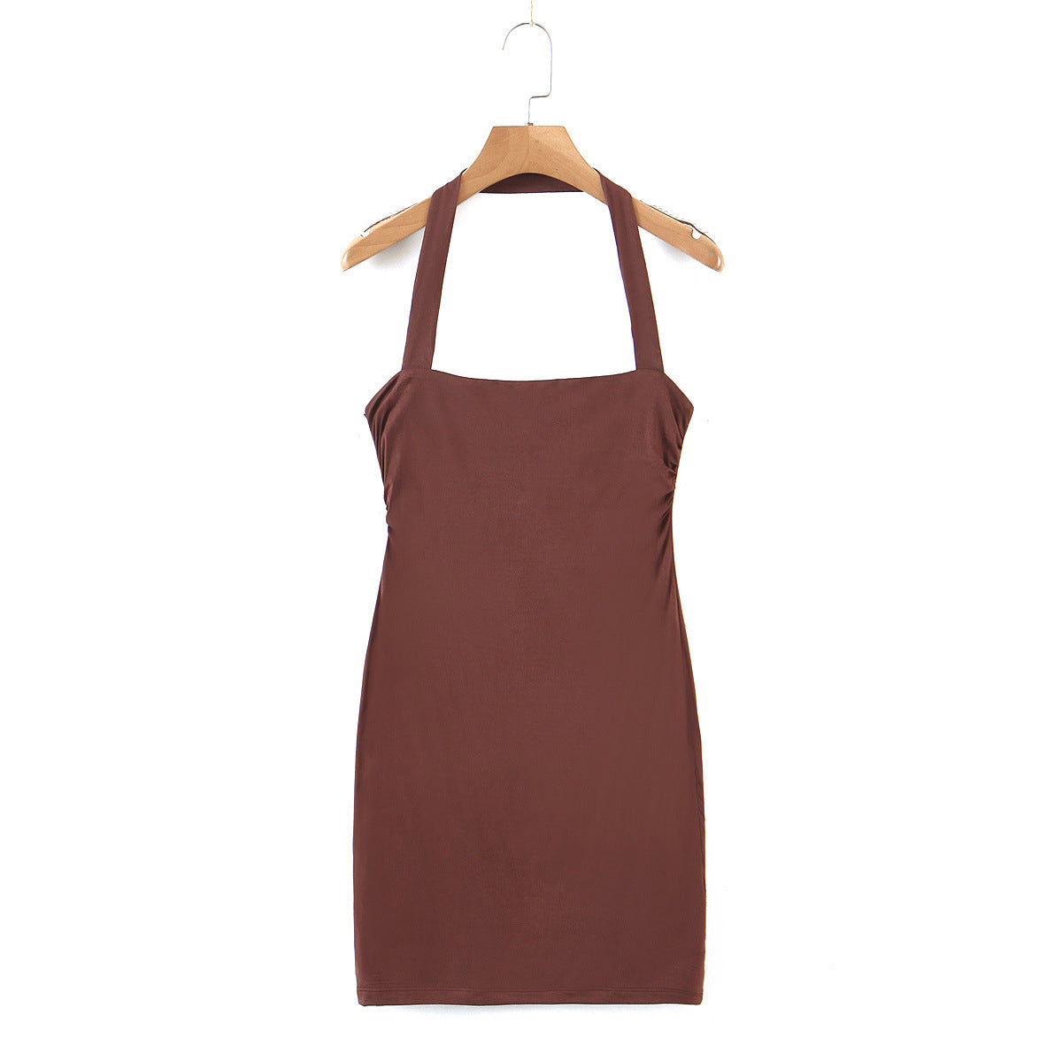 Tight-Fitting Buttocks Skirt Hanging Neck Bottoming Skirt Women DealSniper.net Coffee L