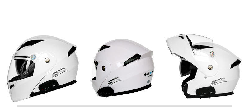 Motorcycle Bluetooth Helmet Motorcycle Helmet Comes with FM Vehicle DealSniper.net White L