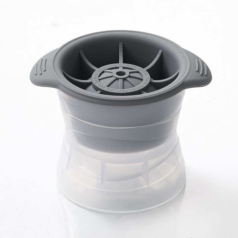 Whiskey Silicone Round Ice Ball Mold Kitchen DealSniper.net Grey 2PCS