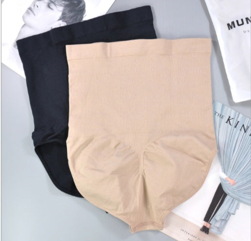 New Silicone Design Breathable High-Waisted Shaping Panties Women DealSniper.net Black and Nude set M L