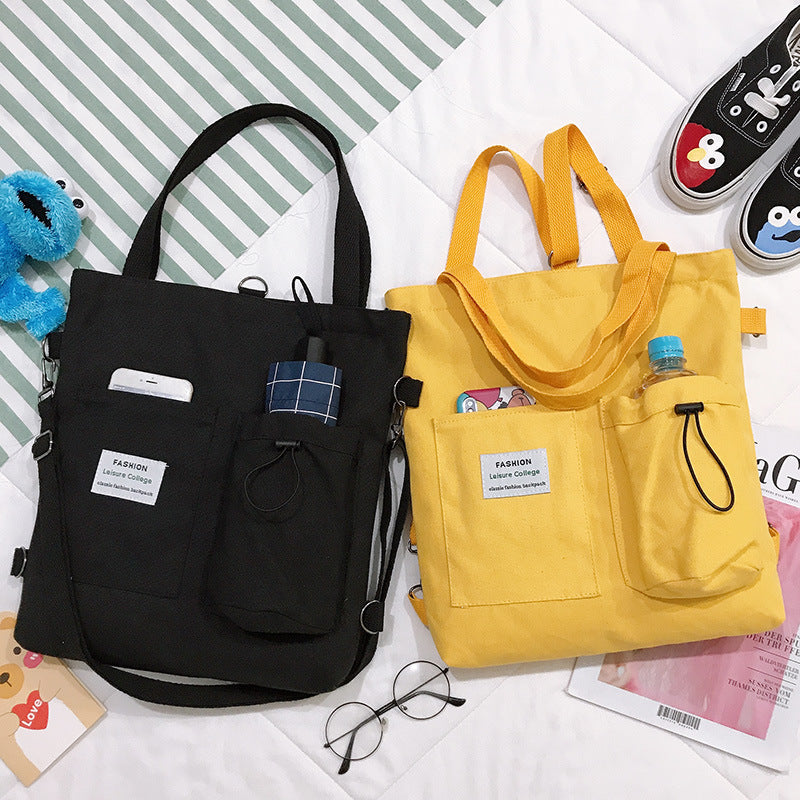 Harajuku Canvas Bags Students Handbag With Pockets Women DealSniper.net
