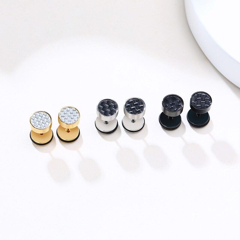 Cycolinks Stainless Steel Carbon Fiber Stud Earrings Jewelry DealSniper.net