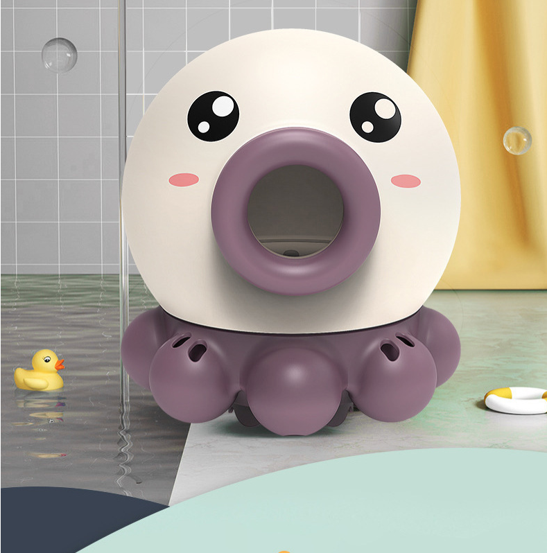 Octopus Fountain Bath Toy Water Jet Rotating Shower Bathroom Toy Kids DealSniper.net Purple