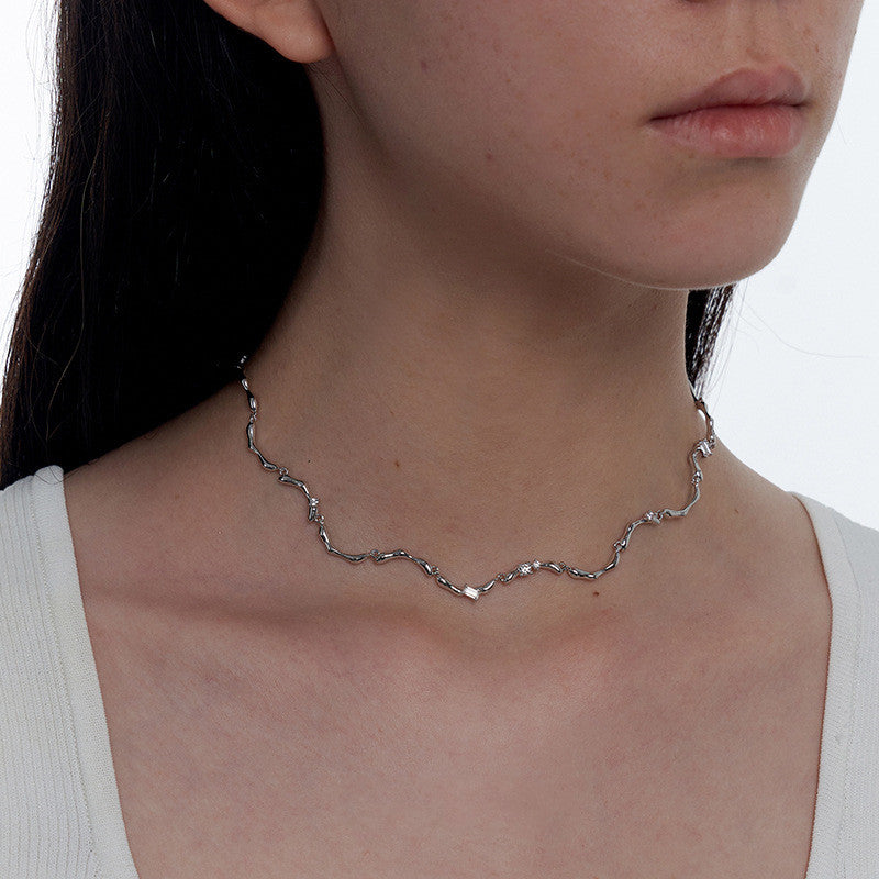 Small Design Sense Wave Pattern Jewelry Adjustable Necklace Jewelry DealSniper.net