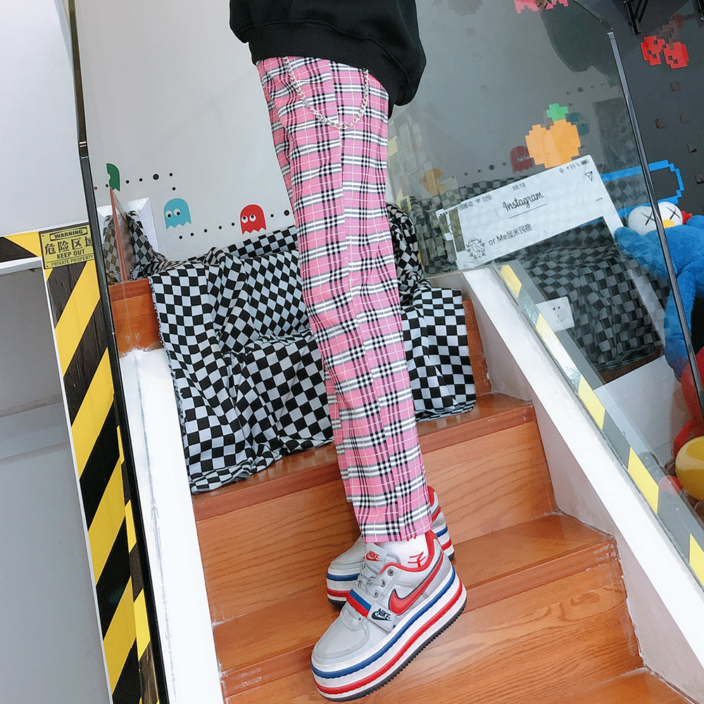 Harajuku Style Subchain Soft Girls Loose-legged Straight Trousers Women DealSniper.net