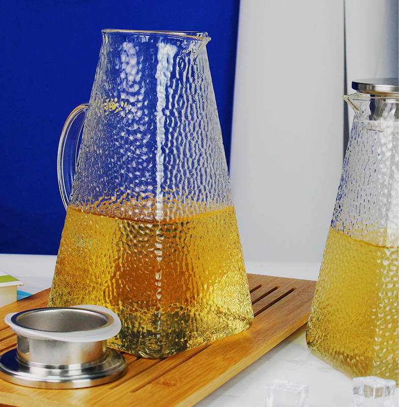High Temperature Resistant Glass Hammer Pattern Cooling Kettle Set Kitchen DealSniper.net
