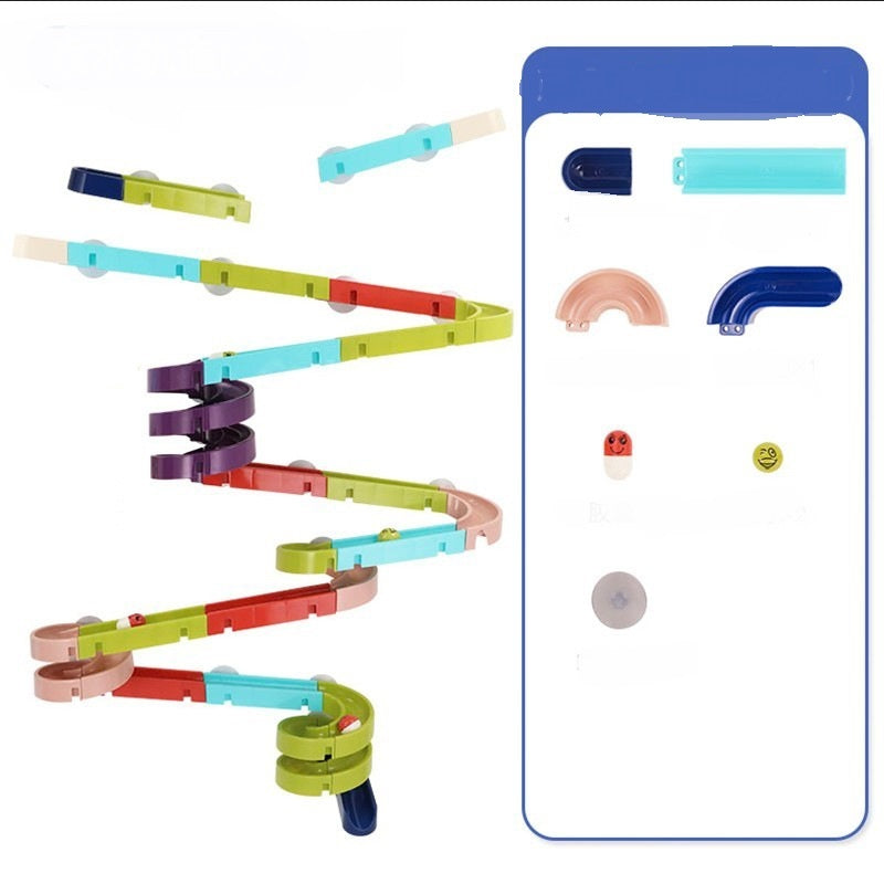 DIY Baby Bath Toys Wall Suction Cup Marble Race Run Kids DealSniper.net 3style