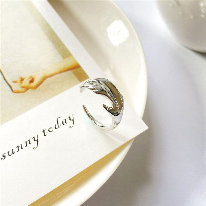 Japanese And Korean Style Irregular Ring Feather Open Ring Bracelet Jewelry DealSniper.net