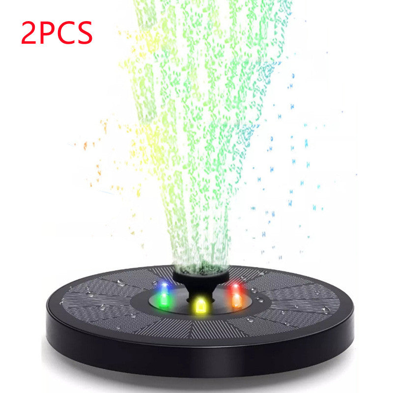 Solar Fountain Pump Fountain Light Round Floating Fountain Outdoor Gym From House Black 2PCS