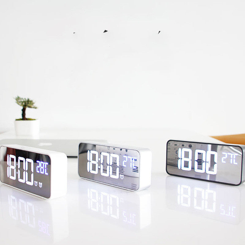 Music LED Digital Alarm Clock Temperature Date Display Desktop Home Decor Gym From House