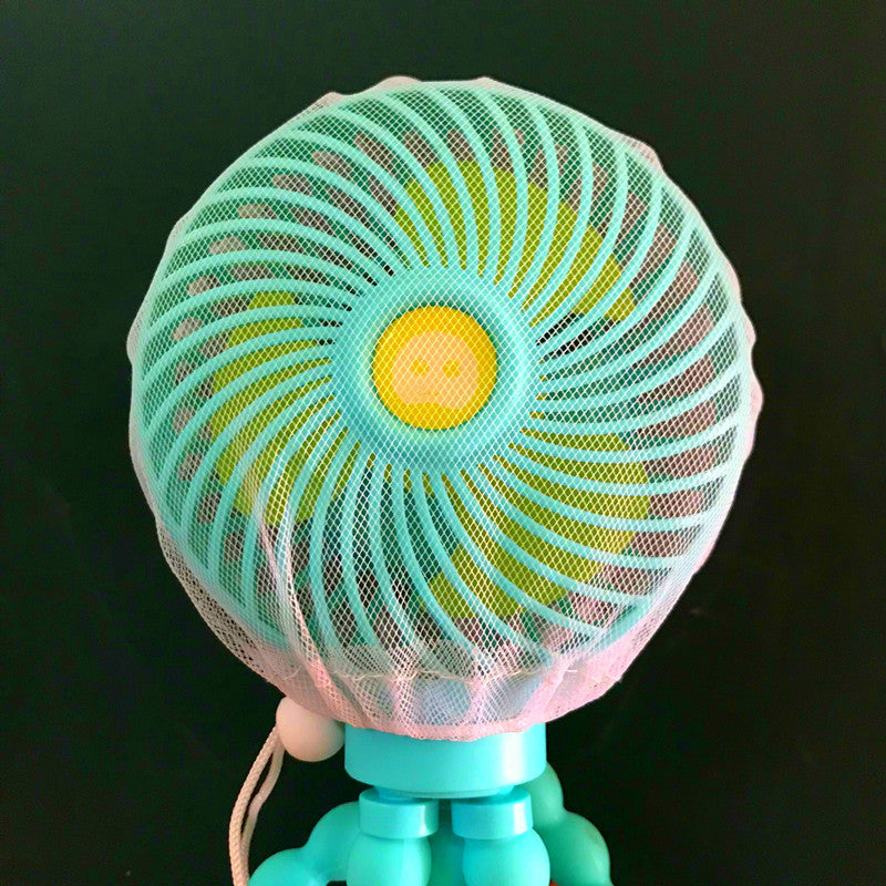 Octopus Deformed Folding Fan New USB Charging Mini Handheld Electronic dealsniper-net Net bag