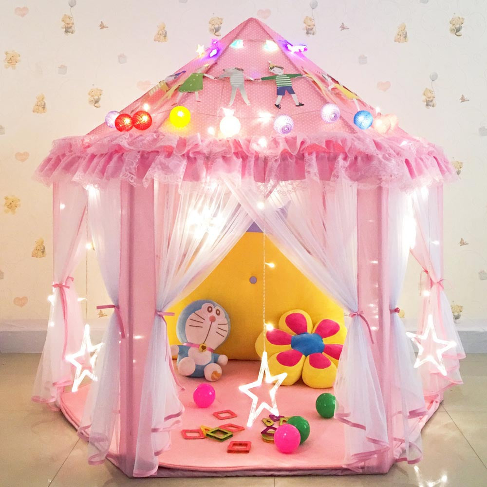 Portable Children's Tent for Kids Tent Toys Girls Princess Castle Tipi Gifts Holidays dealsniper-net Green