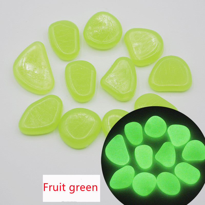 Garden aquarium aquarium luminous stone Artificial fluorite fluorescent luminous pebbles Garden dealsniper-net Fruit green