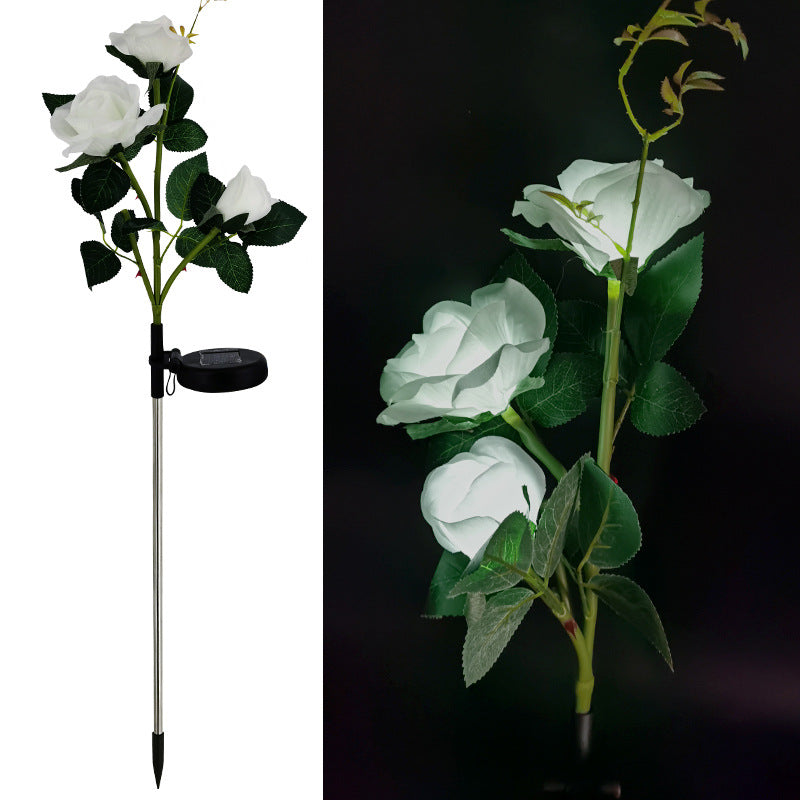 Resin Craft Lotus Tulips Flower LED Solar Light Waterproof Outdoor Garden Garden dealsniper-net White