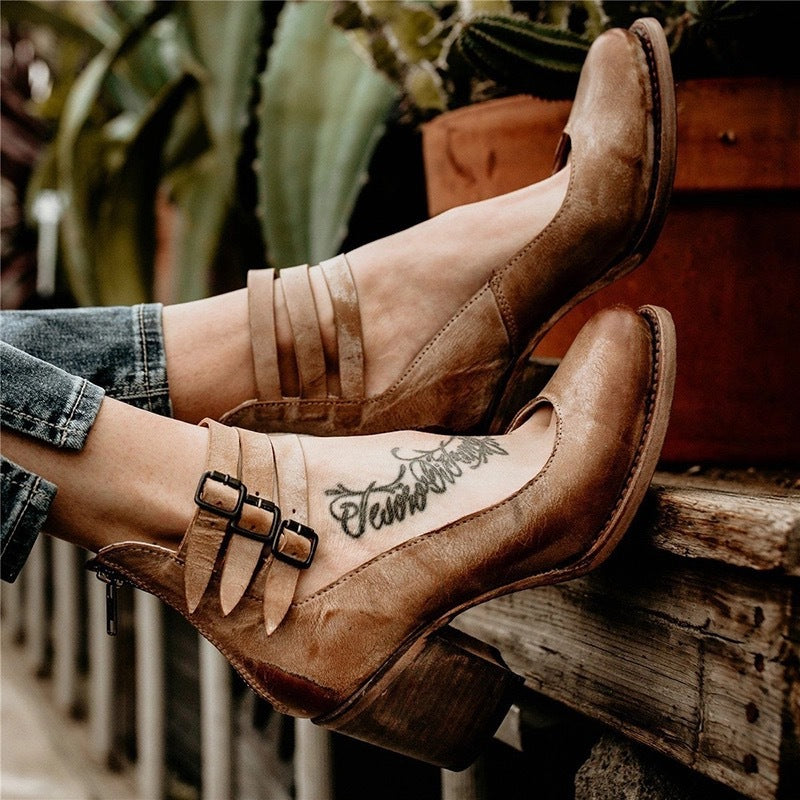 Buckle Pointed Sandals Womens Shoes Women DealSniper.net