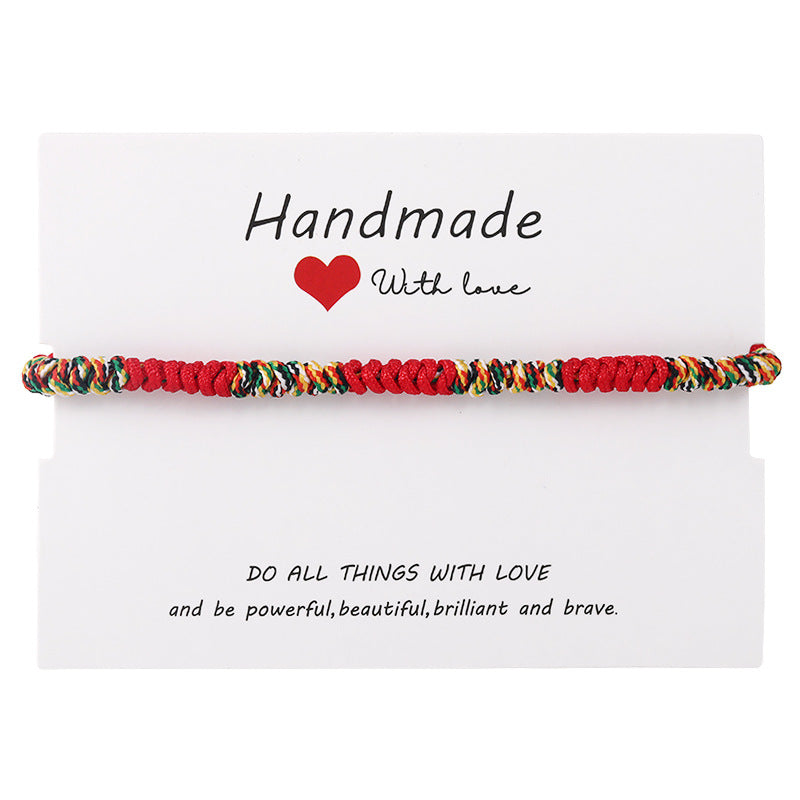 New 7-knot Evil Eye Bracelet 6 Pack Blue Eye Paper Card Bracelet Jewelry DealSniper.net Red