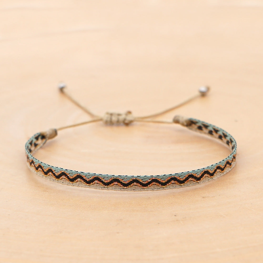 Kkbead Spanish Vintage Bohemian Style Nepal Ethnic Style Hand-Woven Webbing Jewelry DealSniper.net S