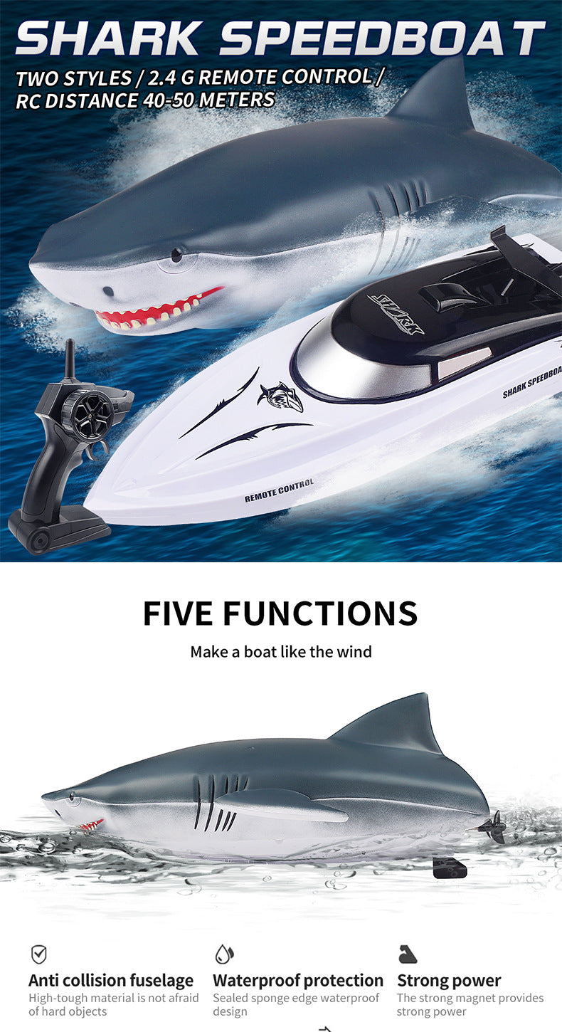 New Electric Shark RC Boat Vehicles Waterproof Swimming Pool Kids Gym From House