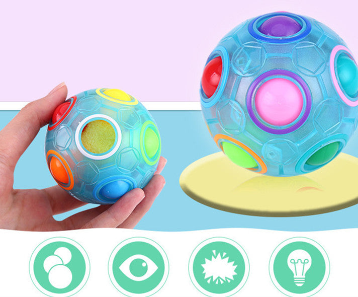 Antistress Cube Rainbow Ball Puzzles Football Magic Cube Educational Learning Toys For Children Kids Stress Reliever Toys Kids dealsniper-net Blue Magic rainbow ball