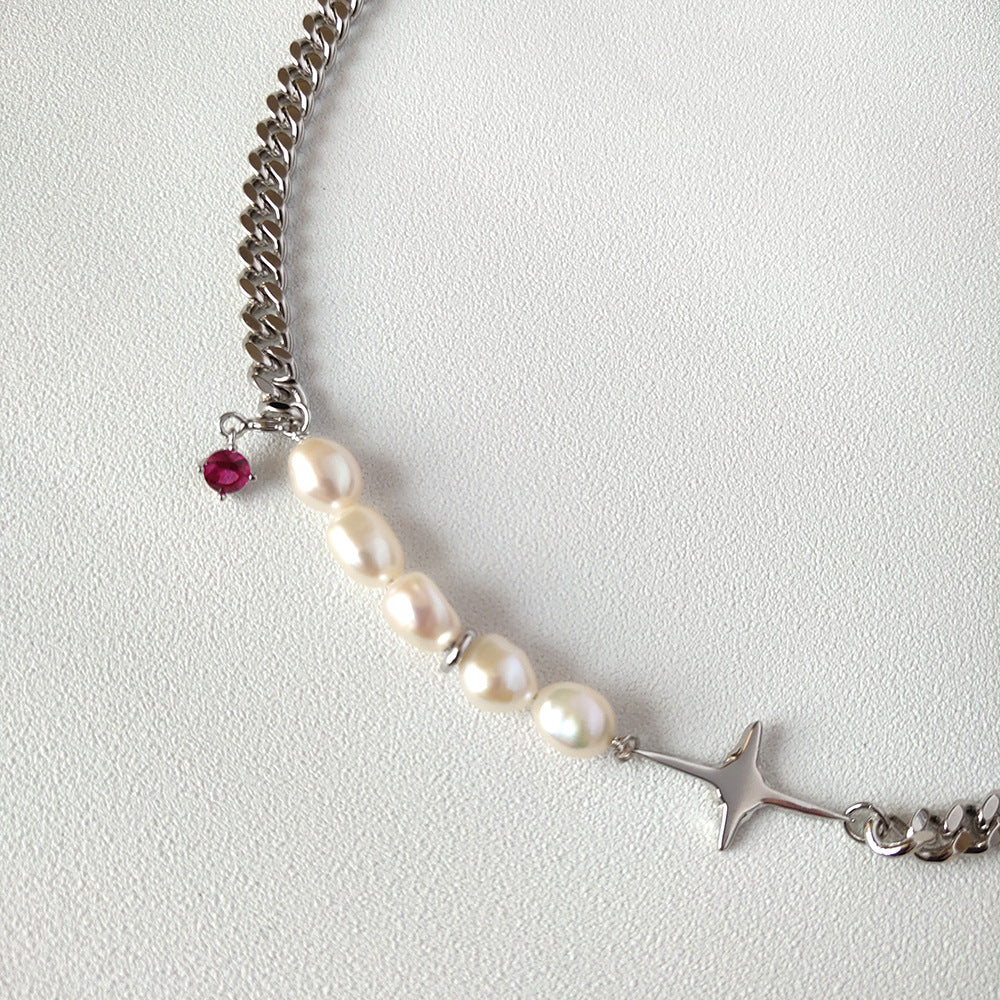 Female Clavicle Chain Freshwater Dazzling Oearl Necklace Jewelry DealSniper.net