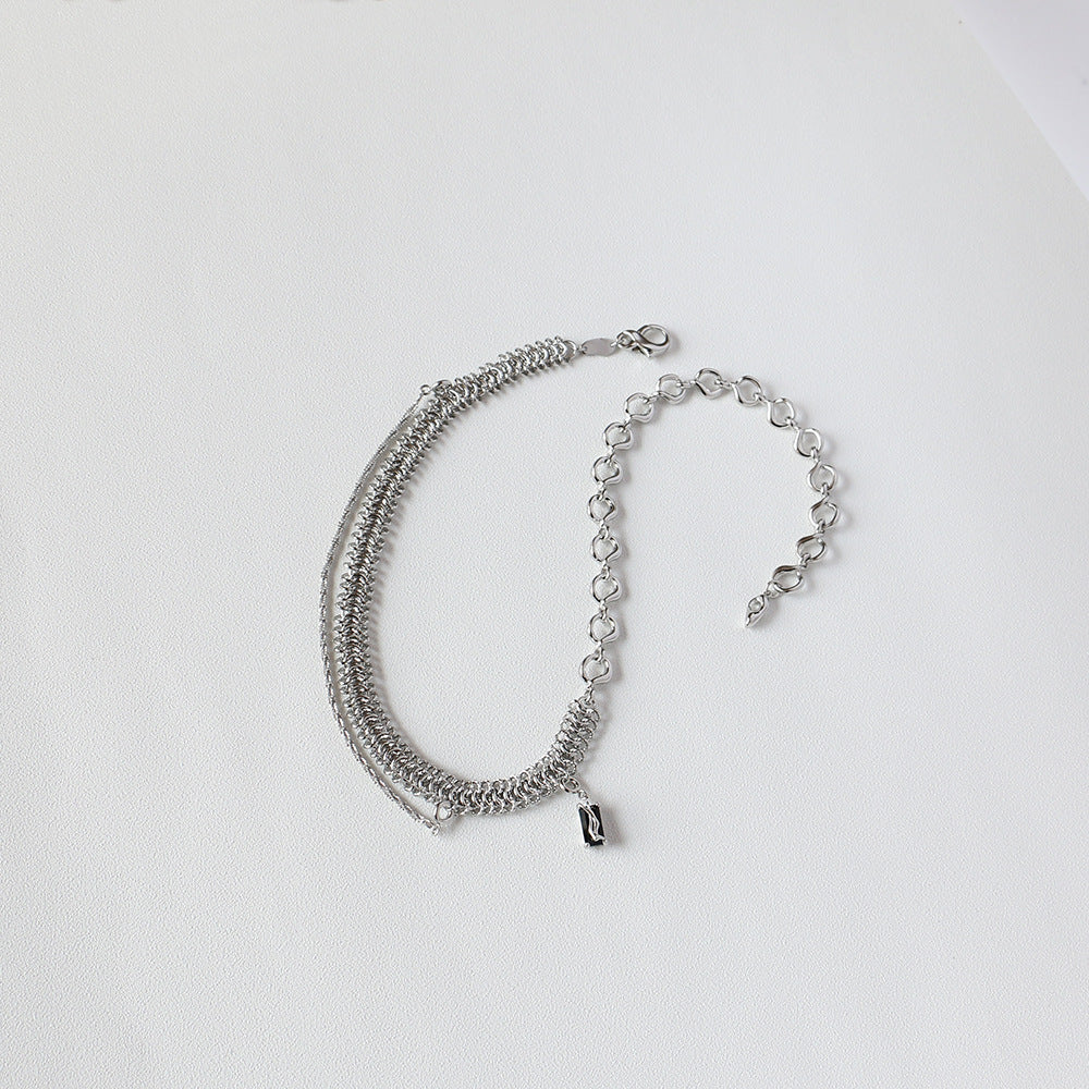 Frosty Wind Necklace Female Light Clavicle Chain Necklace Pendant Stitching Necklace Jewelry DealSniper.net