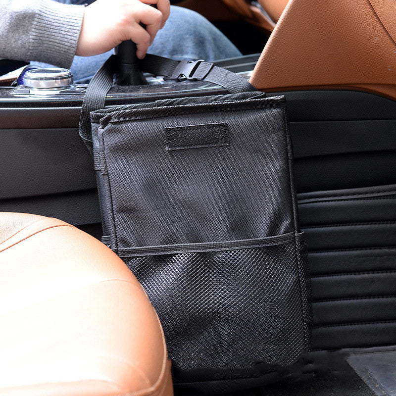 Foldable Storage Box For Car Trash Can With Lid Vehicle DealSniper.net