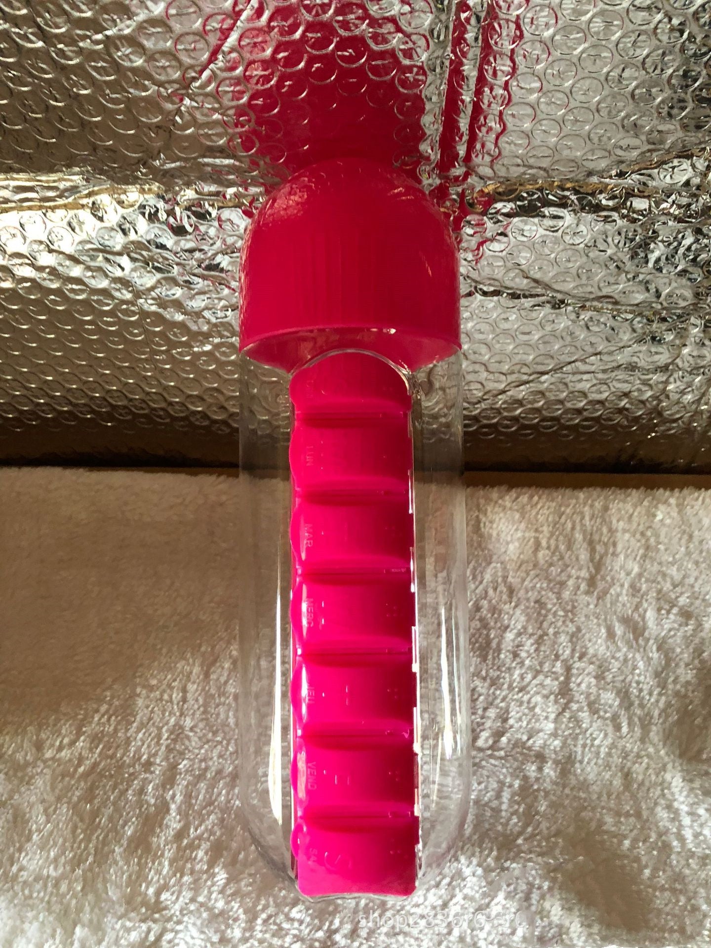 Water Bottle With Pillbox Plastic Drink Bottle With Medicine Pills Box Travel 7 Days Drug Organizer Drinking Container Outdoor DealSniper.net Rose Red 501to600ml