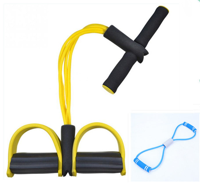 Natural Latex Foot Pedal Elastic Pull Rope with Handle Fitness Sports DealSniper.net Yellow with Blue Rally set
