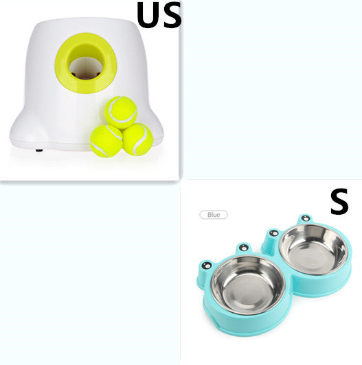 Dog Pet Automatic Interactive Ball Launcher Pets DealSniper.net Machine US With Blue bowel