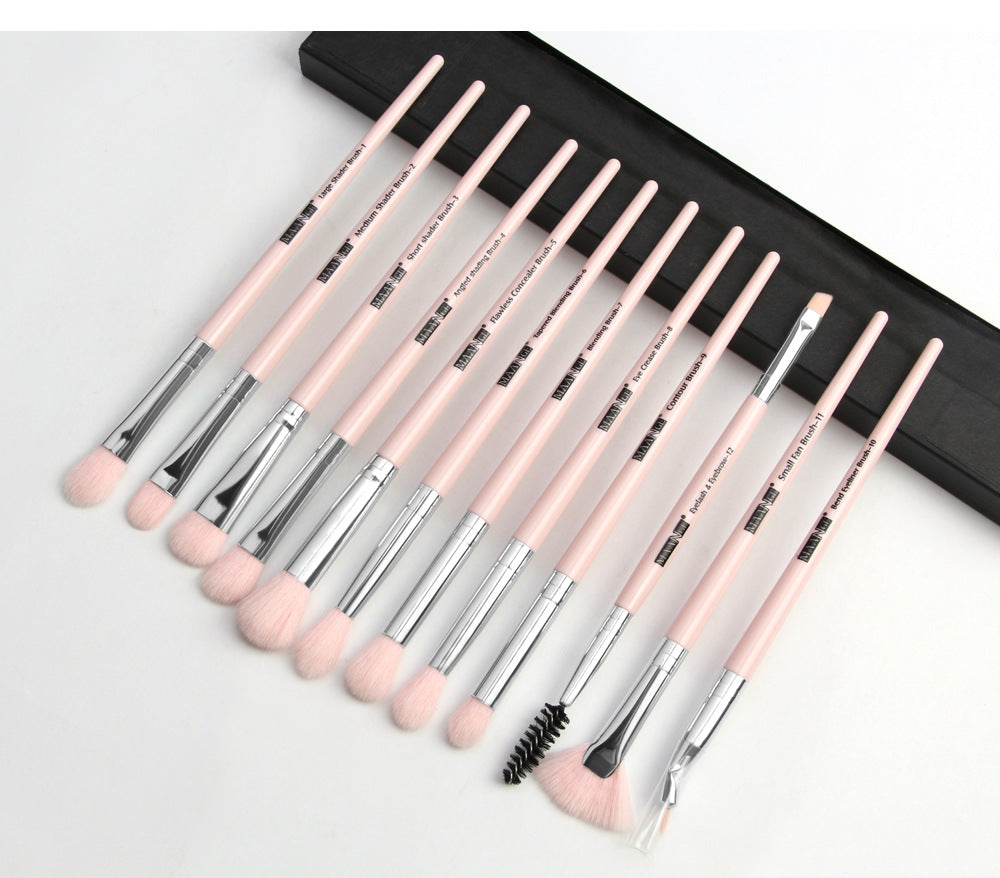 12 makeup brushes set Beauty DealSniper.net Pink silver
