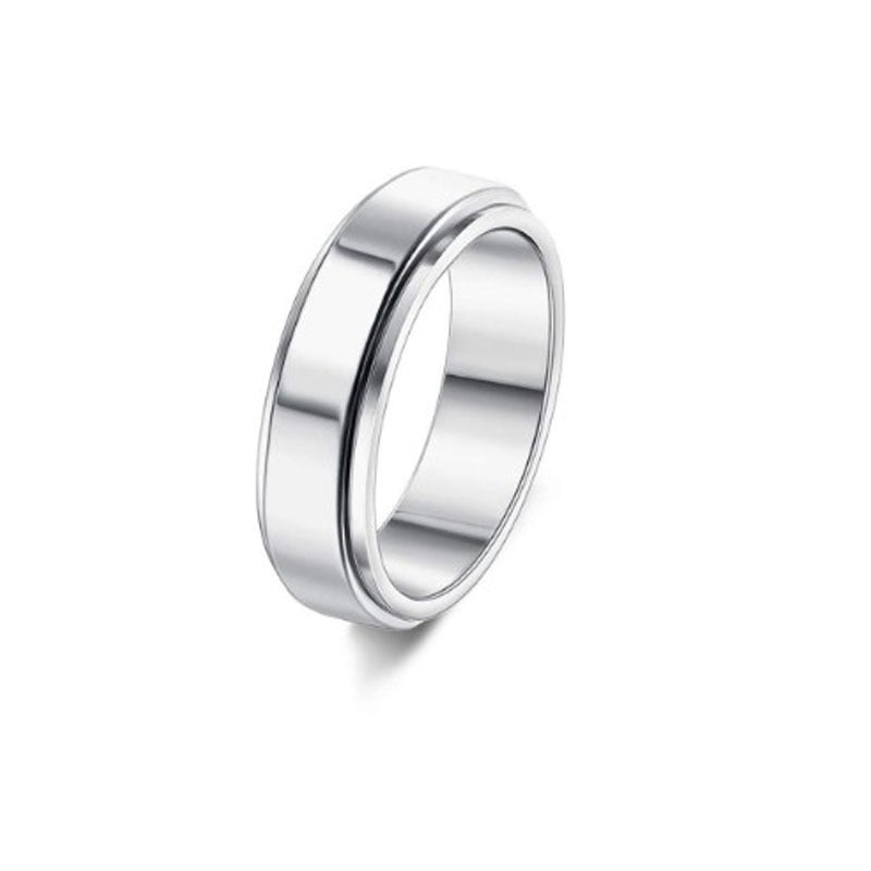 Stainless Steel Rotatable Spinner Ring Moon Stars Relieve Anxiety Rings Jewelry DealSniper.net 7style Number10