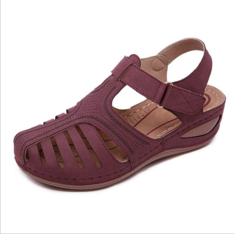 Wedges Sandals Summer Women's Round Toe Roman Shoes Women DealSniper.net Purple 35