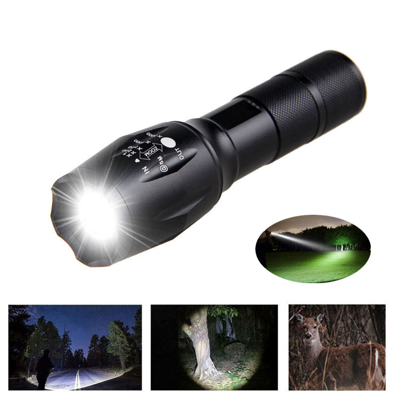 Portable Mini Flashlight LED ZOOM Torch Hunting Flashlight Outdoor DealSniper.net White light version