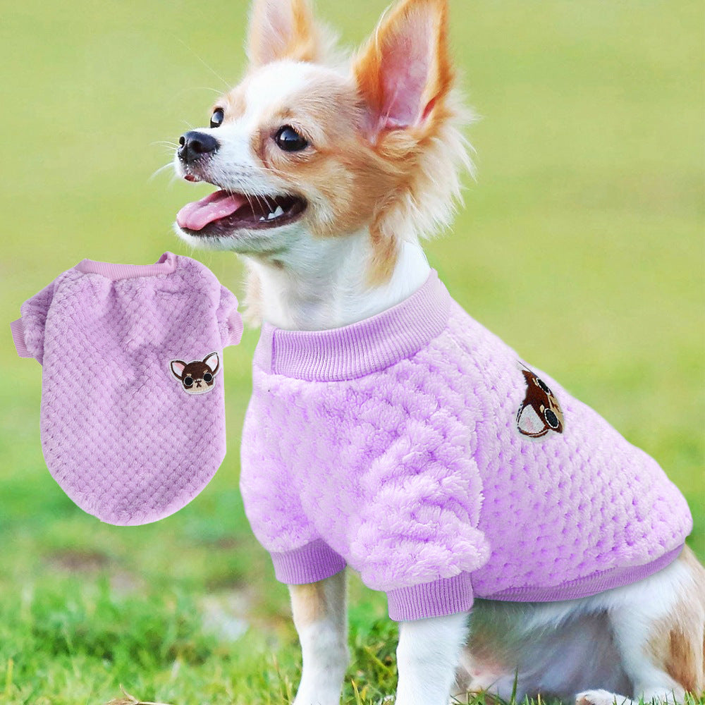 Winter Soft Warm Pet Dog Jacket Coat Dog Clothes Puppy Kitten Clothing For Small Medium Dogs Pets dealsniper-net Purple L