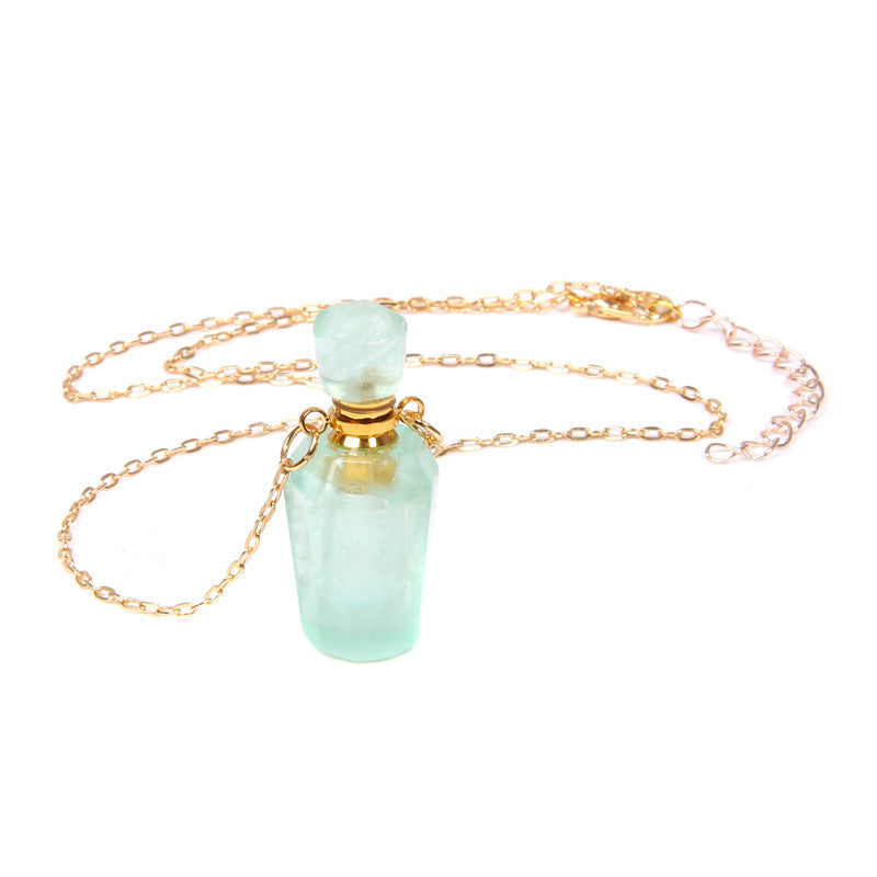 Perfume bottle crystal pendant necklace Deals DealSniper.net FI0644