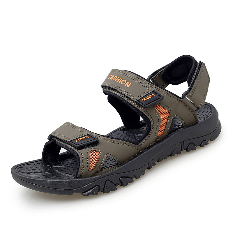 Velcro Sandals Men Summer Breathable Beach Shoes Men DealSniper.net Green Size39