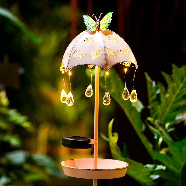Wrought Iron Solar Bird Feeder Floor Lamp Home Decor DealSniper.net Pink