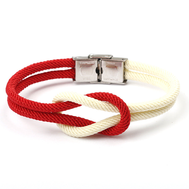 Vintage Anchor Handmade Diy Woven Bracelet Jewelry DealSniper.net White red